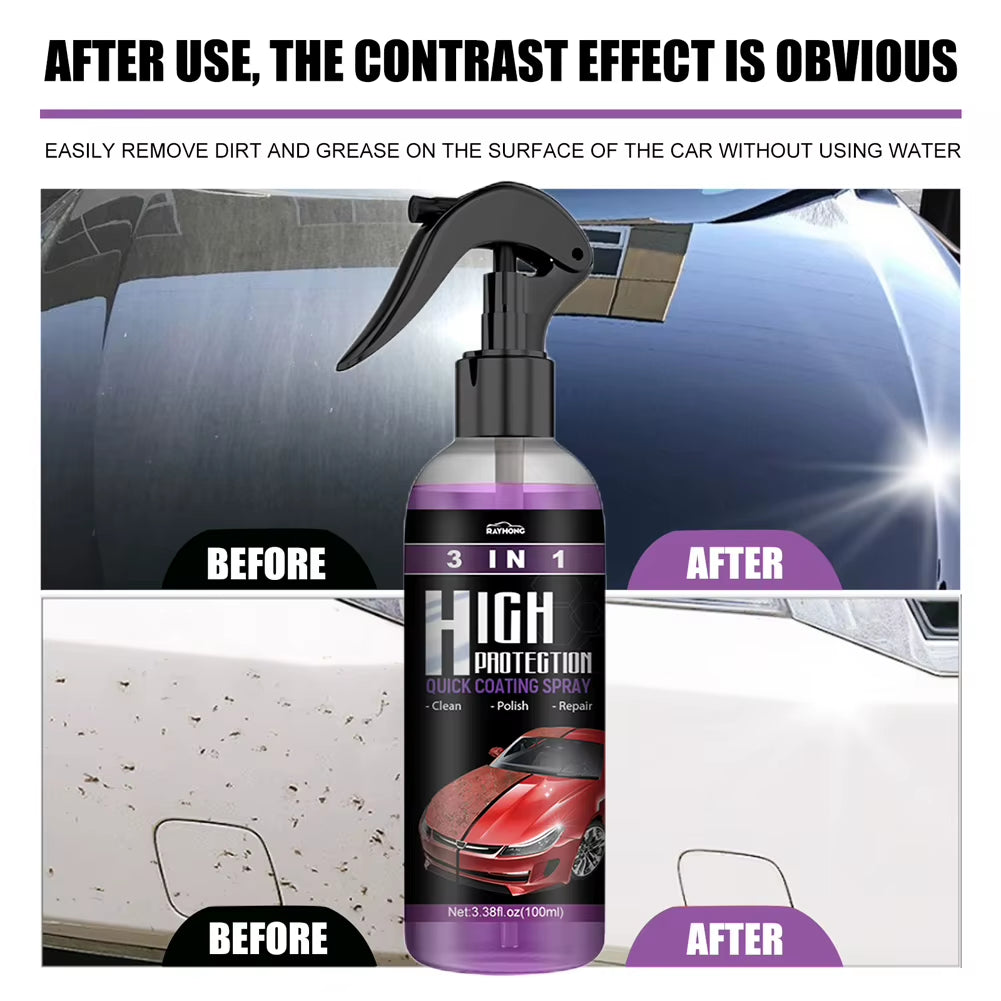 1-5Pcs 3 in 1 Car Ceramic Coating Spray 100ML Auto Nano Ceramic Coating Auto Exterior Scratch Restorer Ceramic Spray Coating