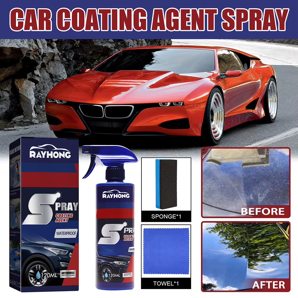 1-10Pcs 120Ml Car Wax Spray 3 in 1 Quick Auto Coating Spray Eliminate Dirt Stain Hydrophobic Paint Cleaner for Boat Motorcycle