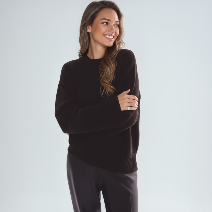Aisha | Bruine Wollen Trui