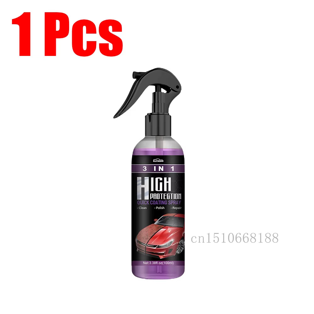 1-5Pcs 3 in 1 Car Ceramic Coating Spray 100ML Auto Nano Ceramic Coating Auto Exterior Scratch Restorer Ceramic Spray Coating