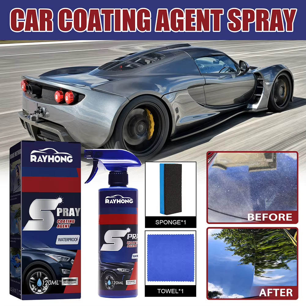 1-10Pcs 120Ml Car Wax Spray 3 in 1 Quick Auto Coating Spray Eliminate Dirt Stain Hydrophobic Paint Cleaner for Boat Motorcycle