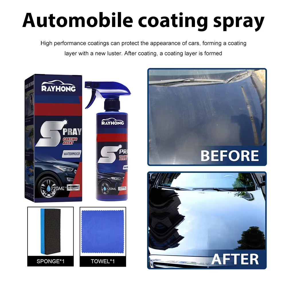 1-10Pcs 120Ml Car Wax Spray 3 in 1 Quick Auto Coating Spray Eliminate Dirt Stain Hydrophobic Paint Cleaner for Boat Motorcycle