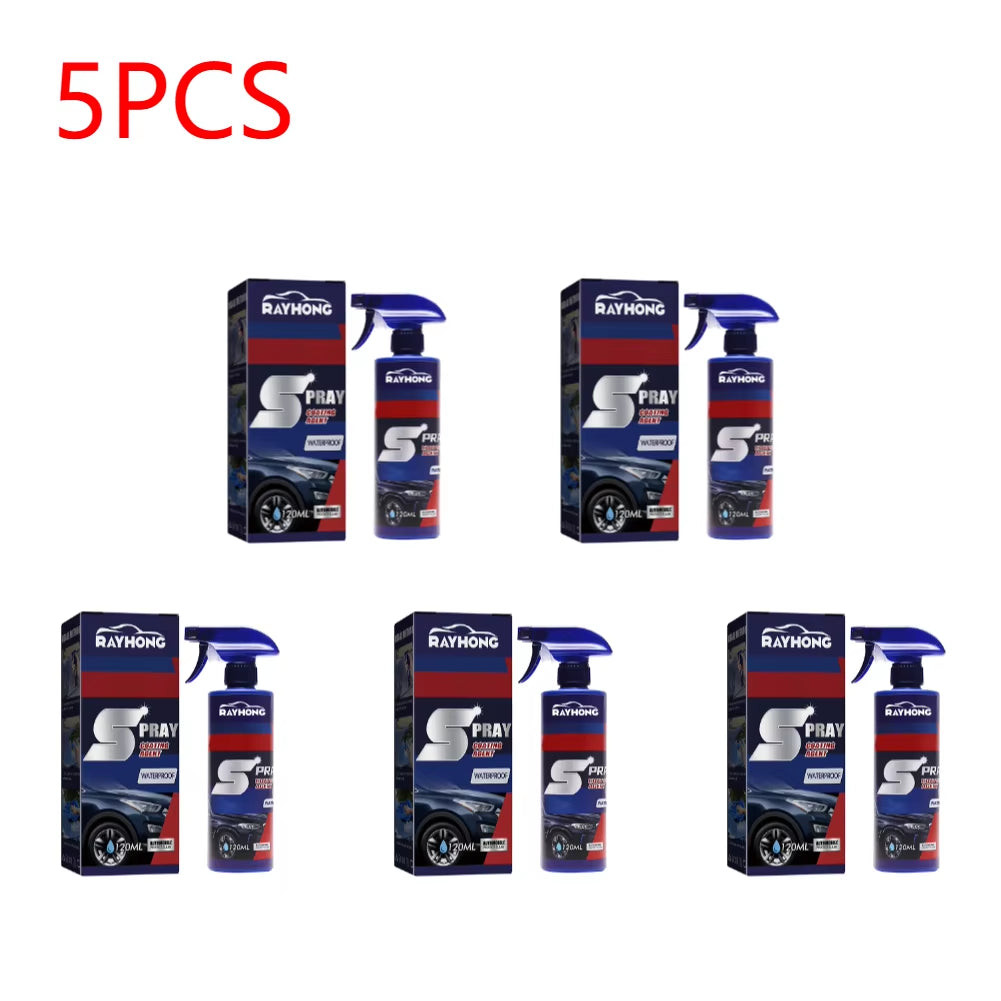 1-10Pcs 120Ml Car Wax Spray 3 in 1 Quick Auto Coating Spray Eliminate Dirt Stain Hydrophobic Paint Cleaner for Boat Motorcycle