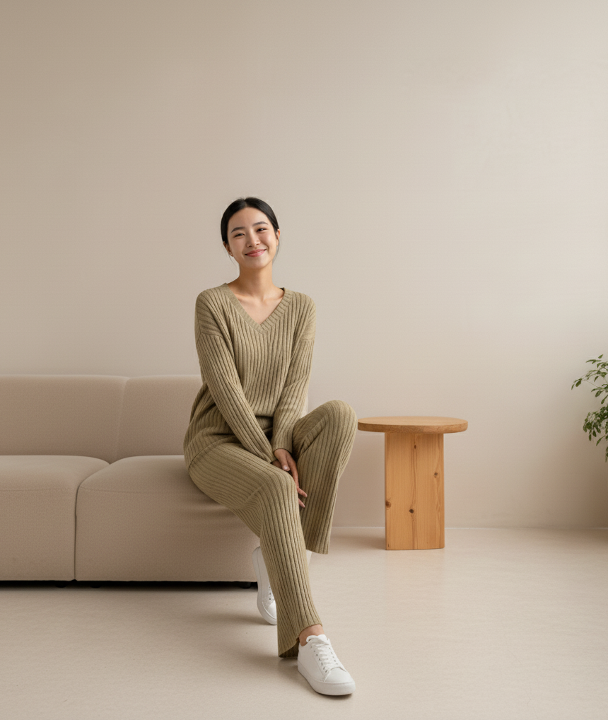 Nové | Cozy Knitted Tweedelige Set