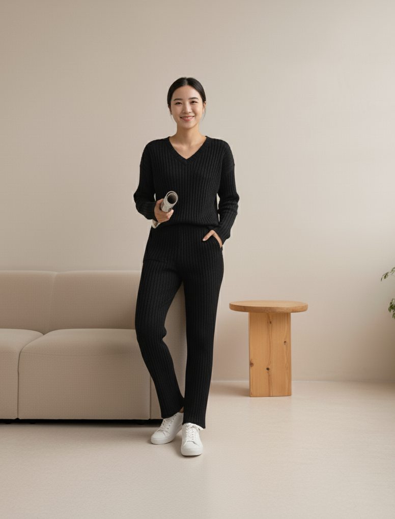 Nové | Cozy Knitted Tweedelige Set