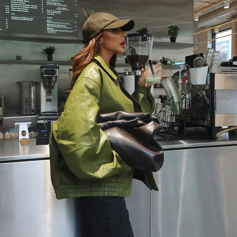 Eveline – Street Chic Leather Jacket voor Dames