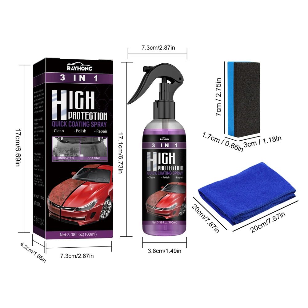 3In1 High Protection Car Ceramic Coating Spray Auto Nano Spray Paint Care Scratch Remover Repair Wax Polishing Spray Car Gadgets