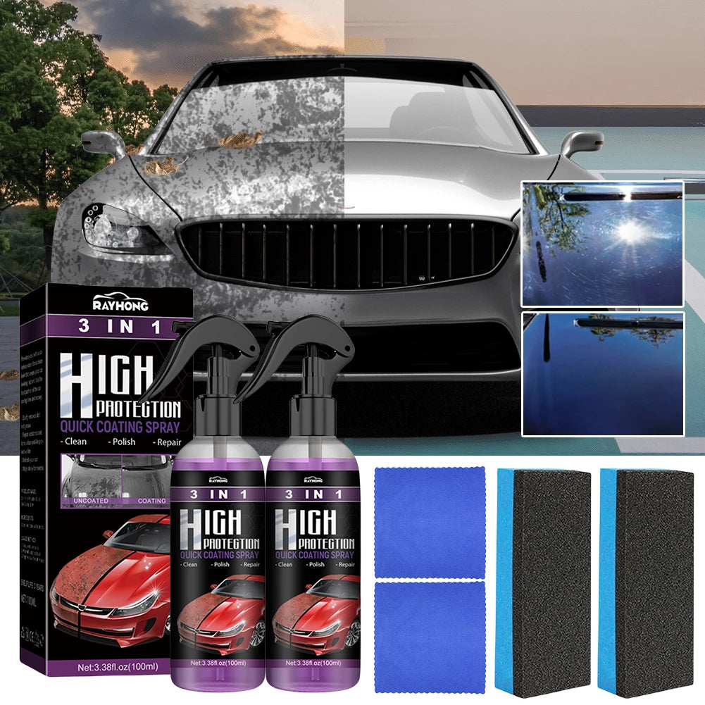 3In1 High Protection Car Ceramic Coating Spray Auto Nano Spray Paint Care Scratch Remover Repair Wax Polishing Spray Car Gadgets