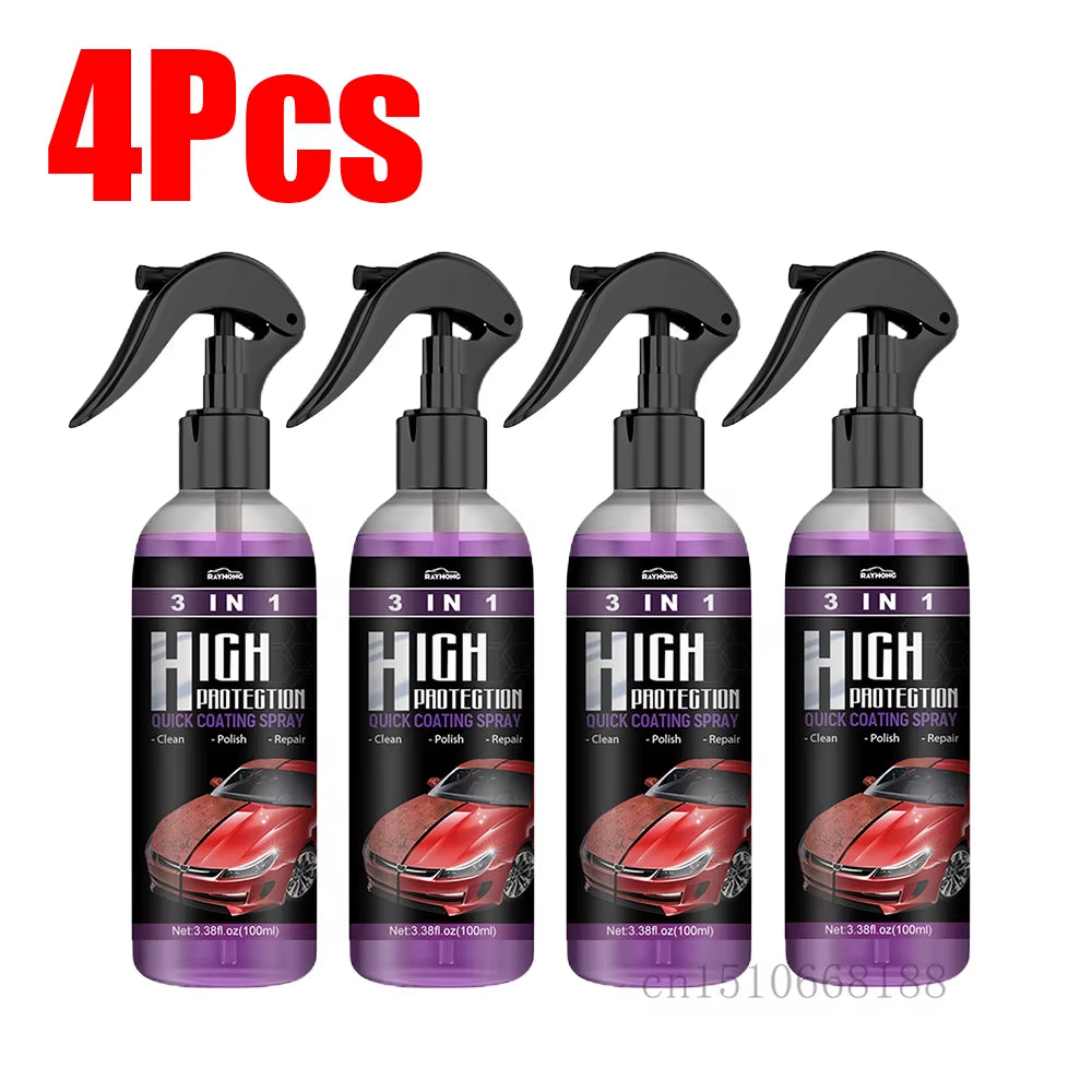 1-5Pcs 3 in 1 Car Ceramic Coating Spray 100ML Auto Nano Ceramic Coating Auto Exterior Scratch Restorer Ceramic Spray Coating