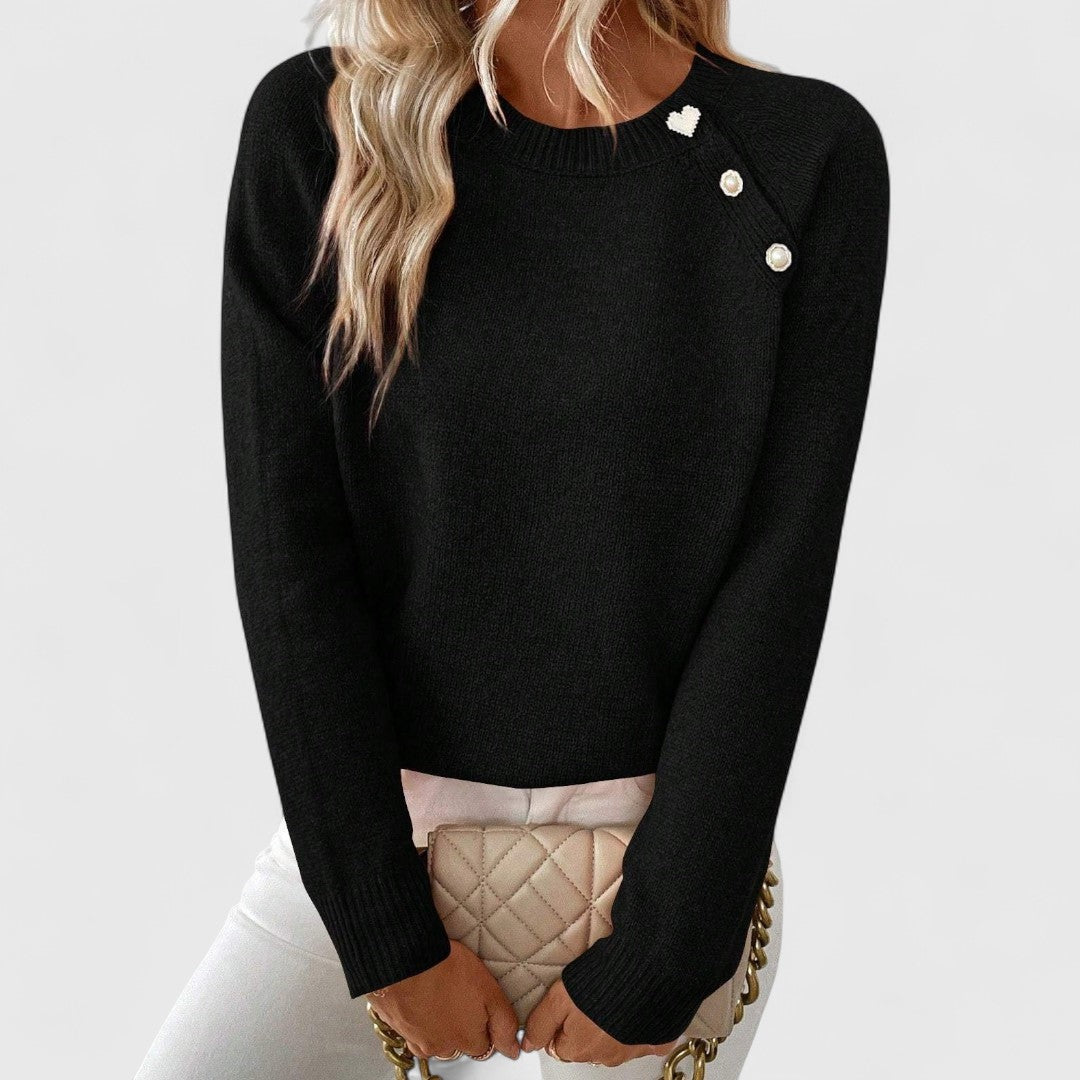 Adrielle | Fijne trui met knoopdetails