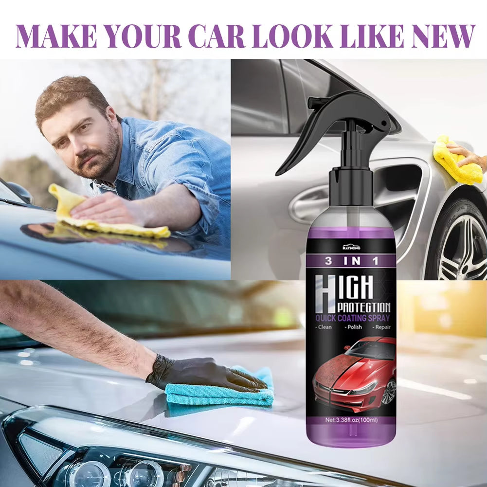 3 in 1 Car Ceramic Coating Spray 100Ml Auto Nano Ceramic Coating Car Nano Spray Car Scratch Repair Body Compound Scratch Repair