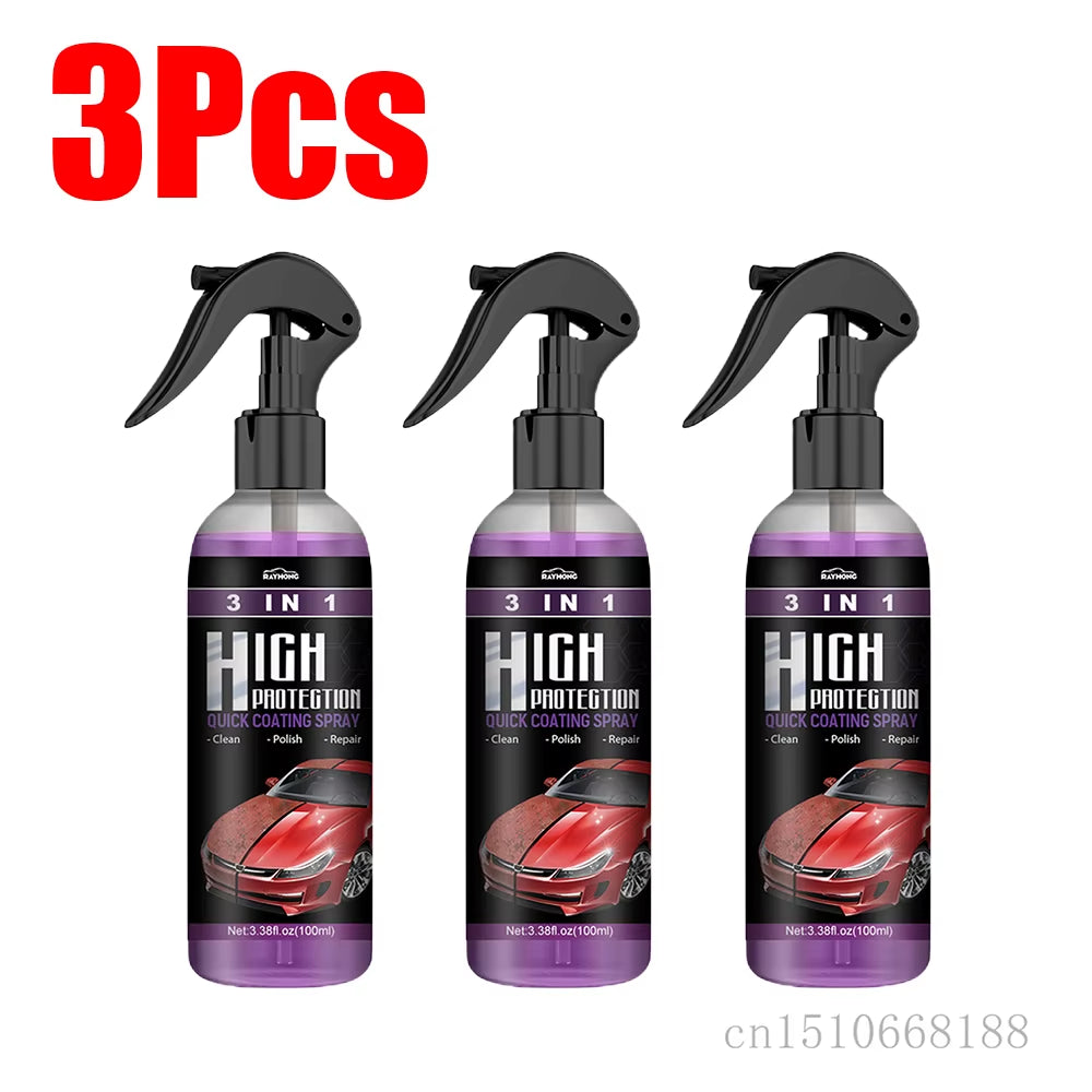 1-5Pcs 3 in 1 Car Ceramic Coating Spray 100ML Auto Nano Ceramic Coating Auto Exterior Scratch Restorer Ceramic Spray Coating
