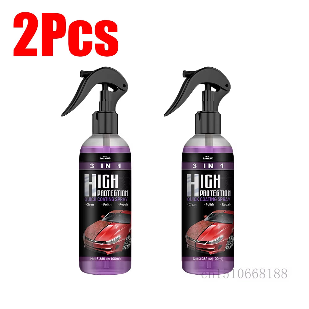 1-5Pcs 3 in 1 Car Ceramic Coating Spray 100ML Auto Nano Ceramic Coating Auto Exterior Scratch Restorer Ceramic Spray Coating