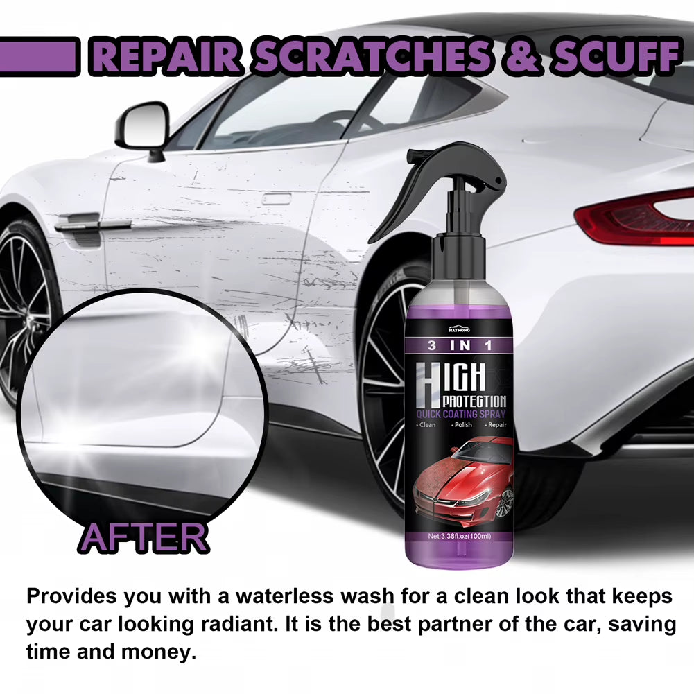 1-5Pcs 3 in 1 Car Ceramic Coating Spray 100ML Auto Nano Ceramic Coating Auto Exterior Scratch Restorer Ceramic Spray Coating