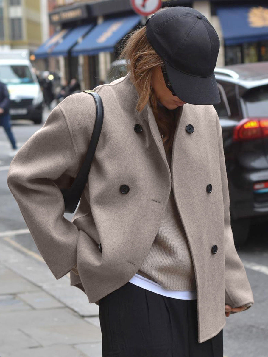 Mariella – Vintage Wool Blend V-Neck Coat