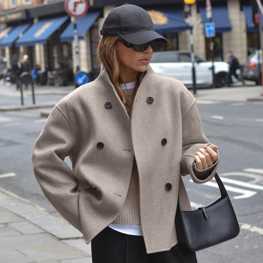 Mariella – Vintage Wool Blend V-Neck Coat