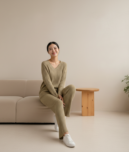 Nové | Cozy Knitted Tweedelige Set