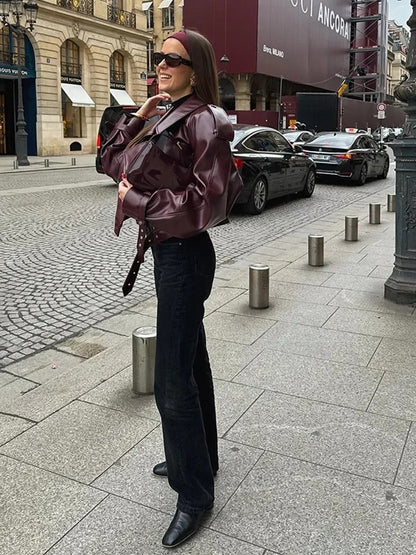 Valeria – Tijdloze Leren Herfstjas