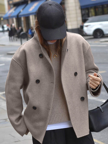 Mariella – Vintage Wool Blend V-Neck Coat